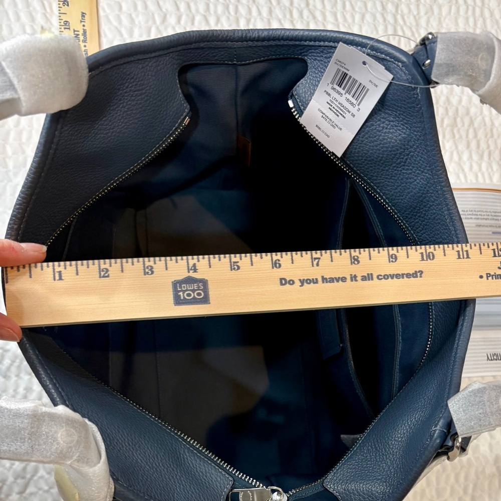 Sold🌸 Coach Meadow New with Tags Denim Pebbled Leather Shoulder Bag - Picture 6 of 16
